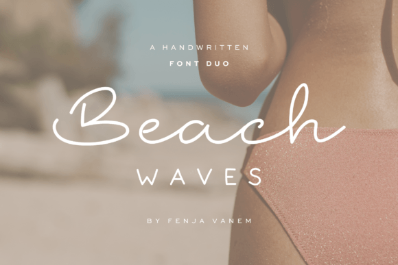 Beach Waves Duo: A Coastal Typography Escape