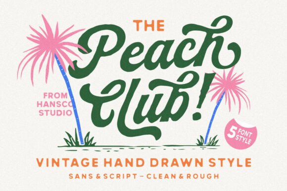 Peach Club: A Charming Hand-Drawn Font for Timeless Designs