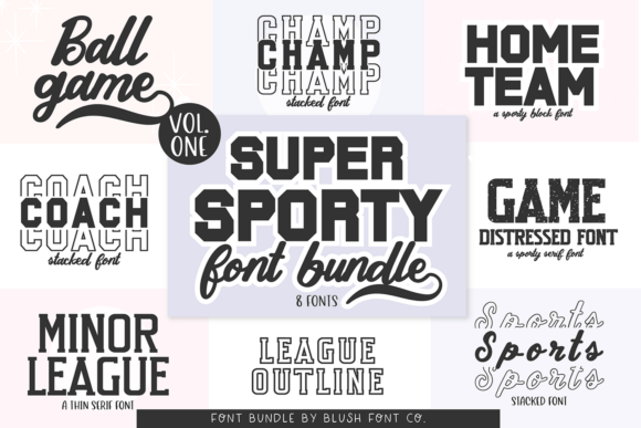 Super Sport Bundle: 8 Athletic Fonts for Bold Design